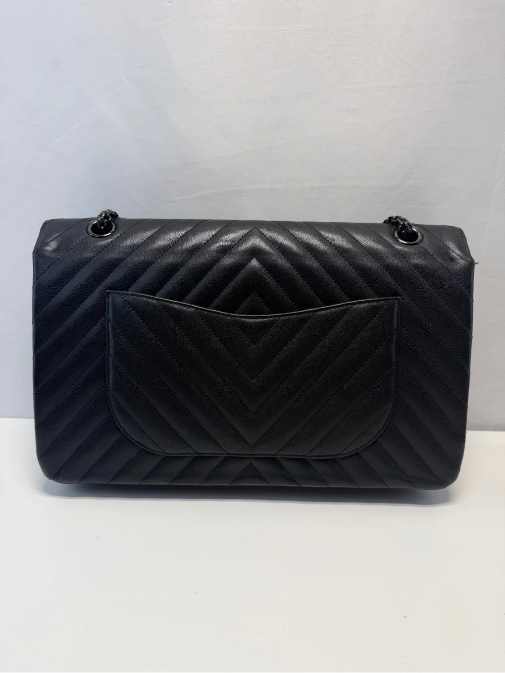 Chanel So Black Reissue 2.55 Flap Bag Chevron Aged Calfskin 227